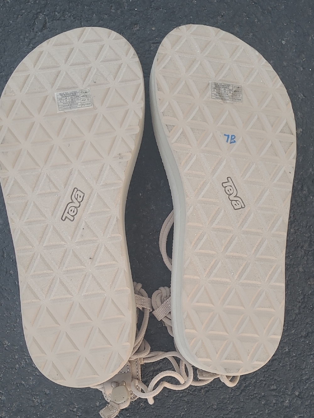 NWOT Teva Infinity Midform Gladiator Neutral Beige Lace-Up Sandals - Picture 5 of 8